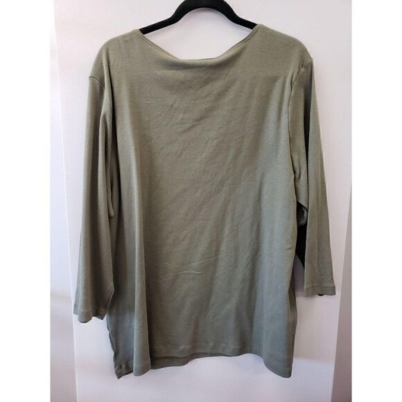 Karen Scott Plus Size Sequin Flower Shirt Top 1X‎ - Picture 5 of 7